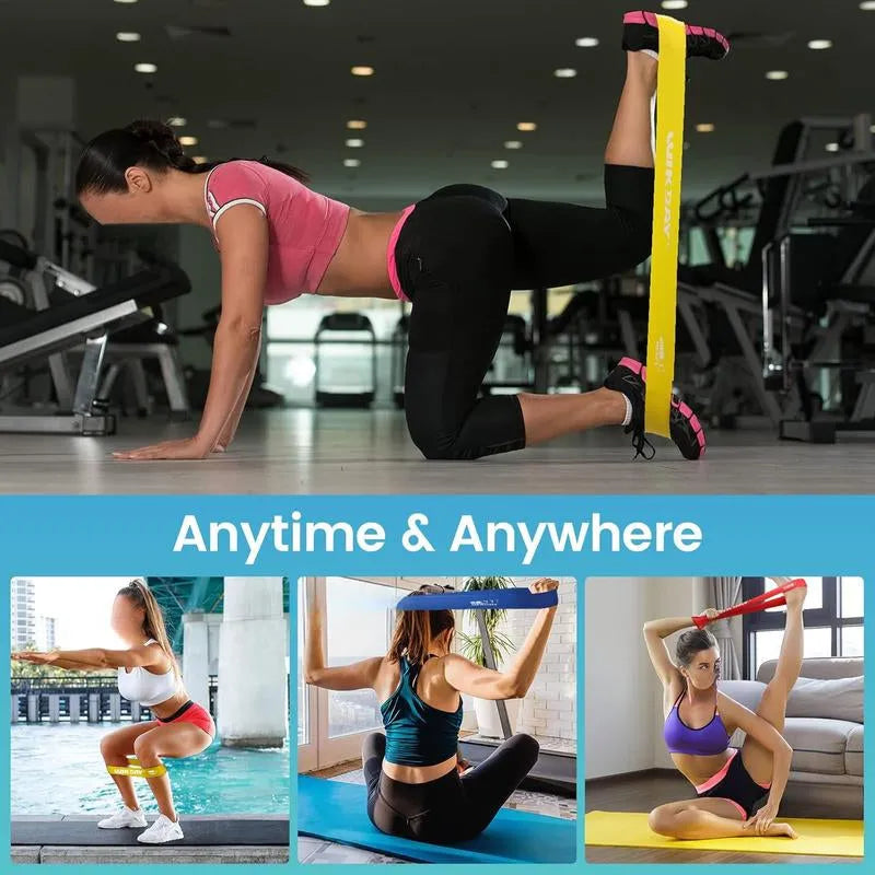 5-Piece Exercise Loop Bands Set - Resistance Bands for Full-Body Stretching, Crossfit & Home Workout - Men & Women Booty, Legs & Physical Therapy Upper Hand