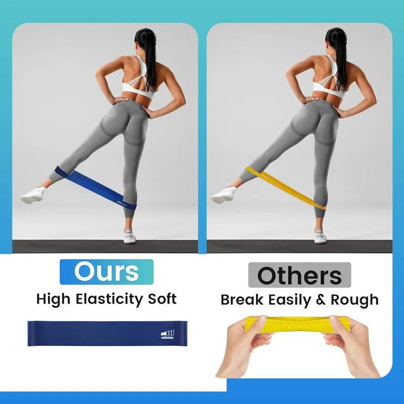 5-Piece Exercise Loop Bands Set - Resistance Bands for Full-Body Stretching, Crossfit & Home Workout - Men & Women Booty, Legs & Physical Therapy Upper Hand