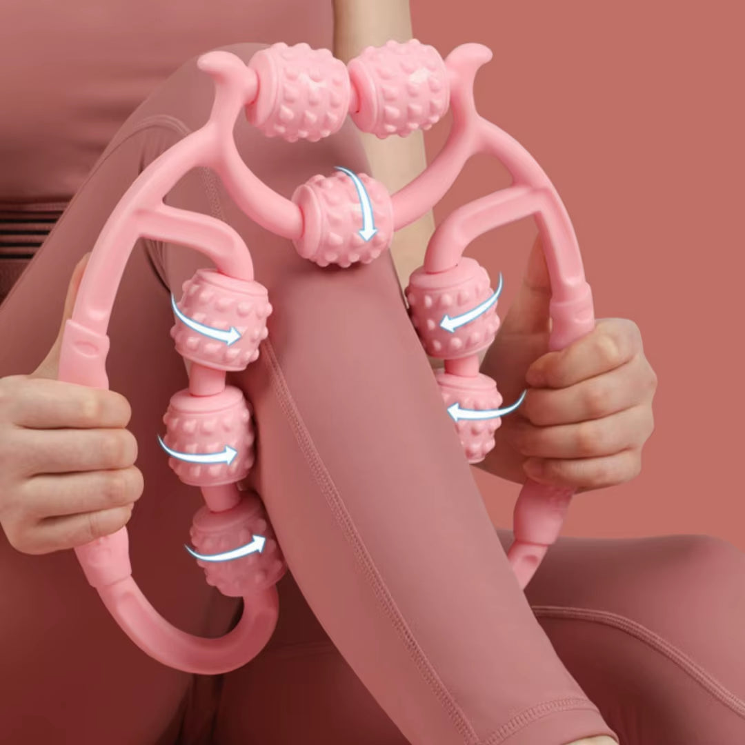 9-Wheel Leg Massager Roller for Calf Muscle Relaxation, Leg Beautifying Device, Massage Slimming Leg Ring-Shaped Leg Clamp, Sports Fitness Leg Beautifying Clamp