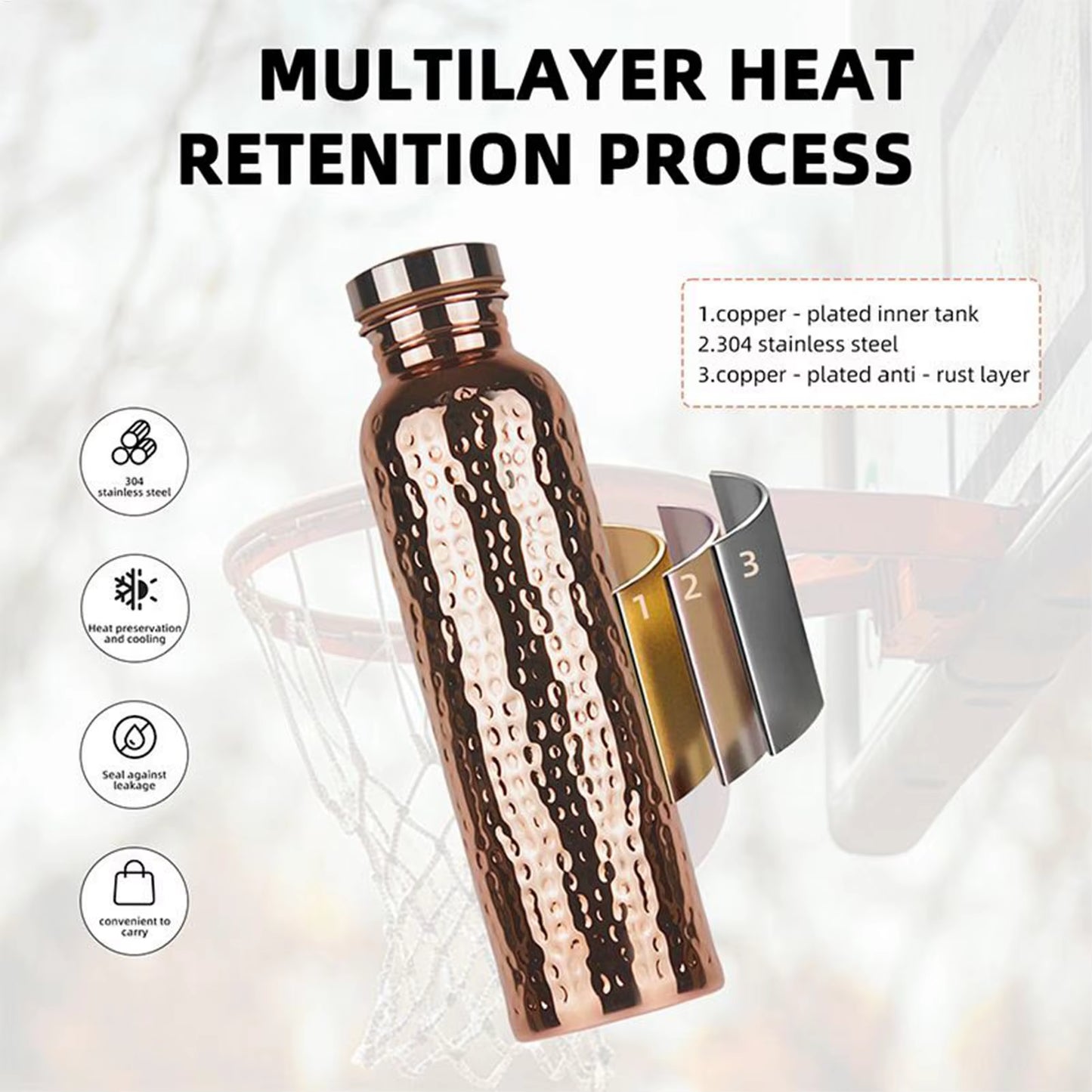 Copper Sports Water Bottle
