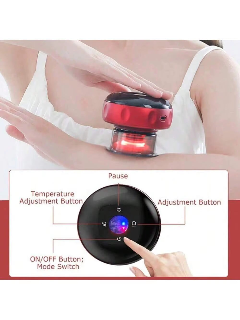 Electric Vacuum Cupping Therapy Massager – Heated Suction & Muscle Recovery Device