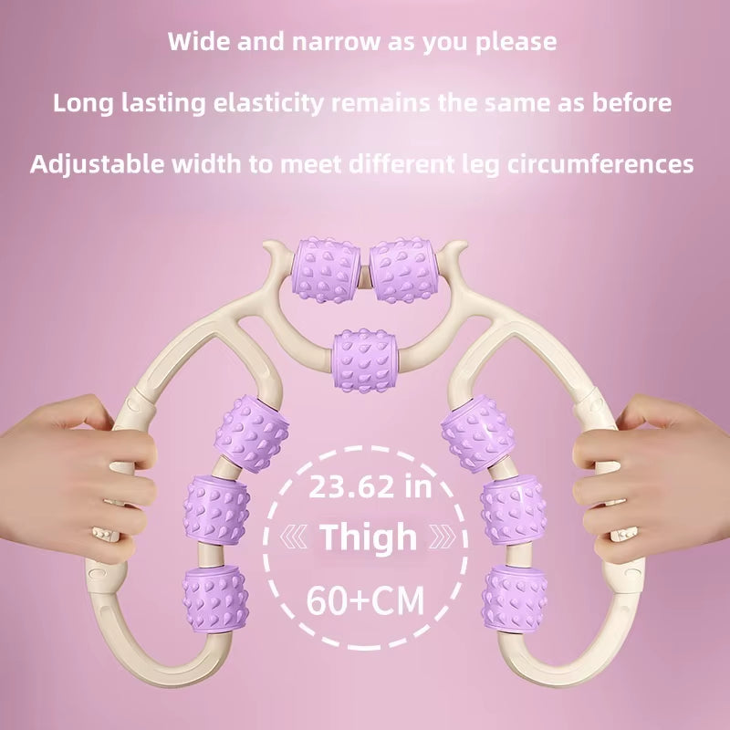 9-Wheel Leg Massager Roller for Calf Muscle Relaxation, Leg Beautifying Device, Massage Slimming Leg Ring-Shaped Leg Clamp, Sports Fitness Leg Beautifying Clamp