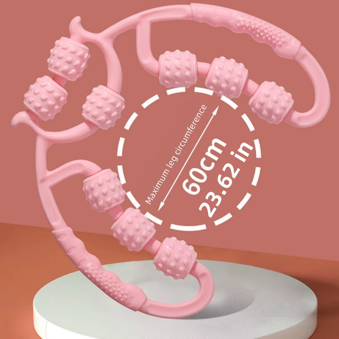 9-Wheel Leg Massager Roller for Calf Muscle Relaxation, Leg Beautifying Device, Massage Slimming Leg Ring-Shaped Leg Clamp, Sports Fitness Leg Beautifying Clamp